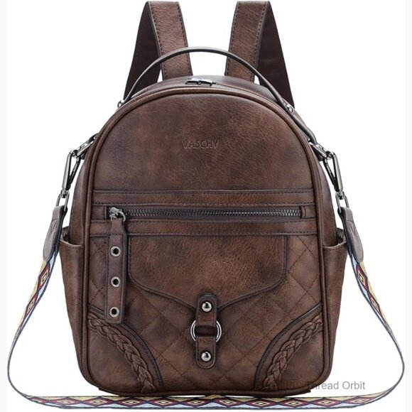 Small Vegan Leather Backpack Purse with Detachable Guitar Strap main image 5